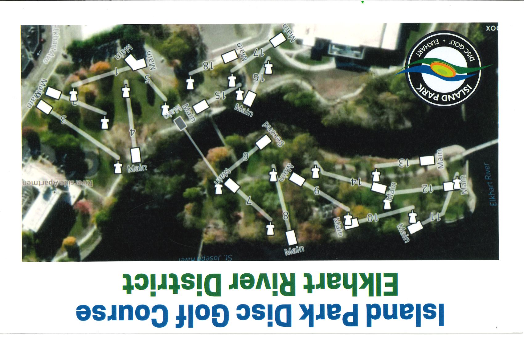 map of Island Park disc golf course